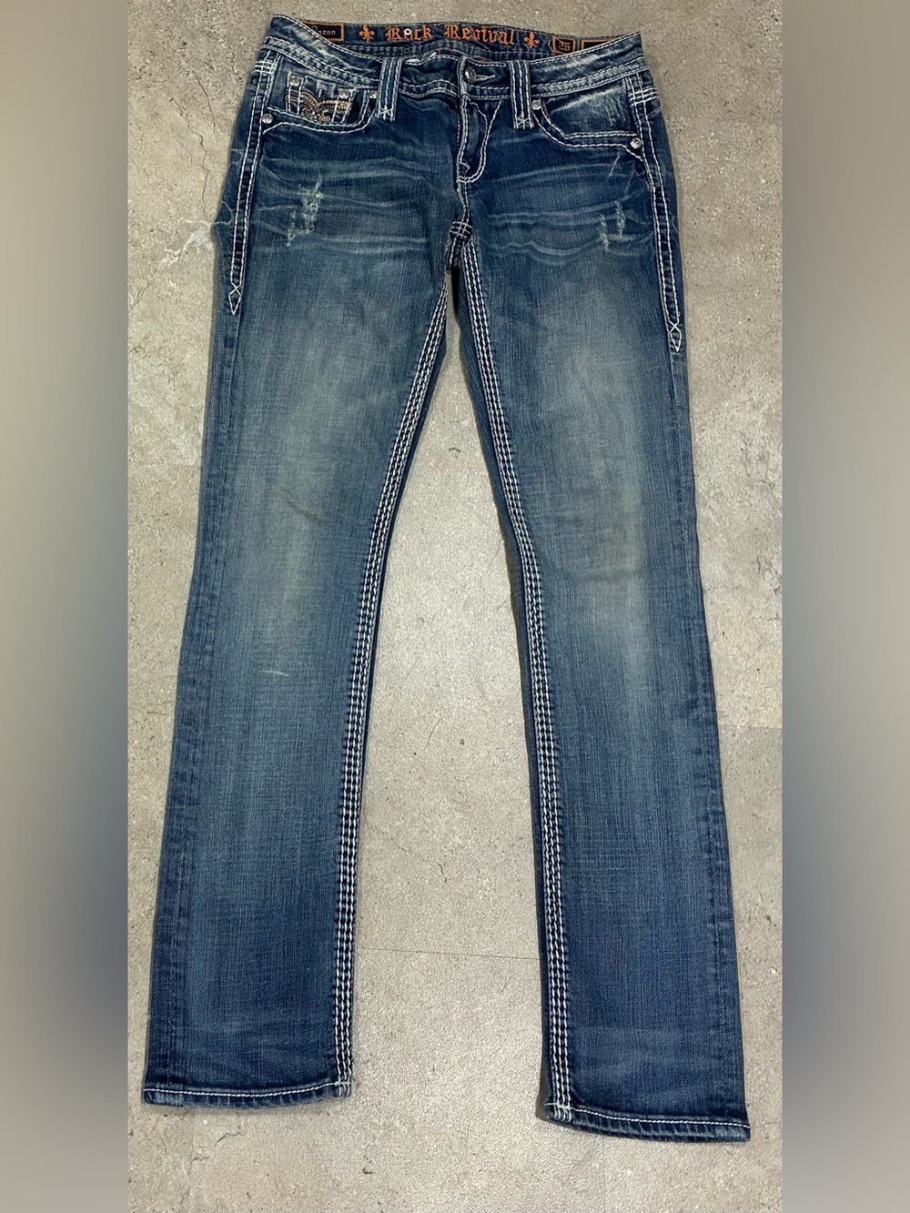 Womens ROCK REVIVAL “Charon” Straight Jeans, sz 26